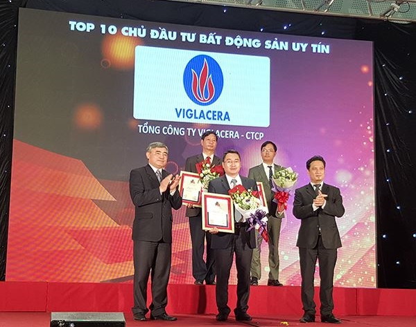 Viglacera được vinh doanh Top 10 Chủ đầu tư bất động sản uy tín năm 2016